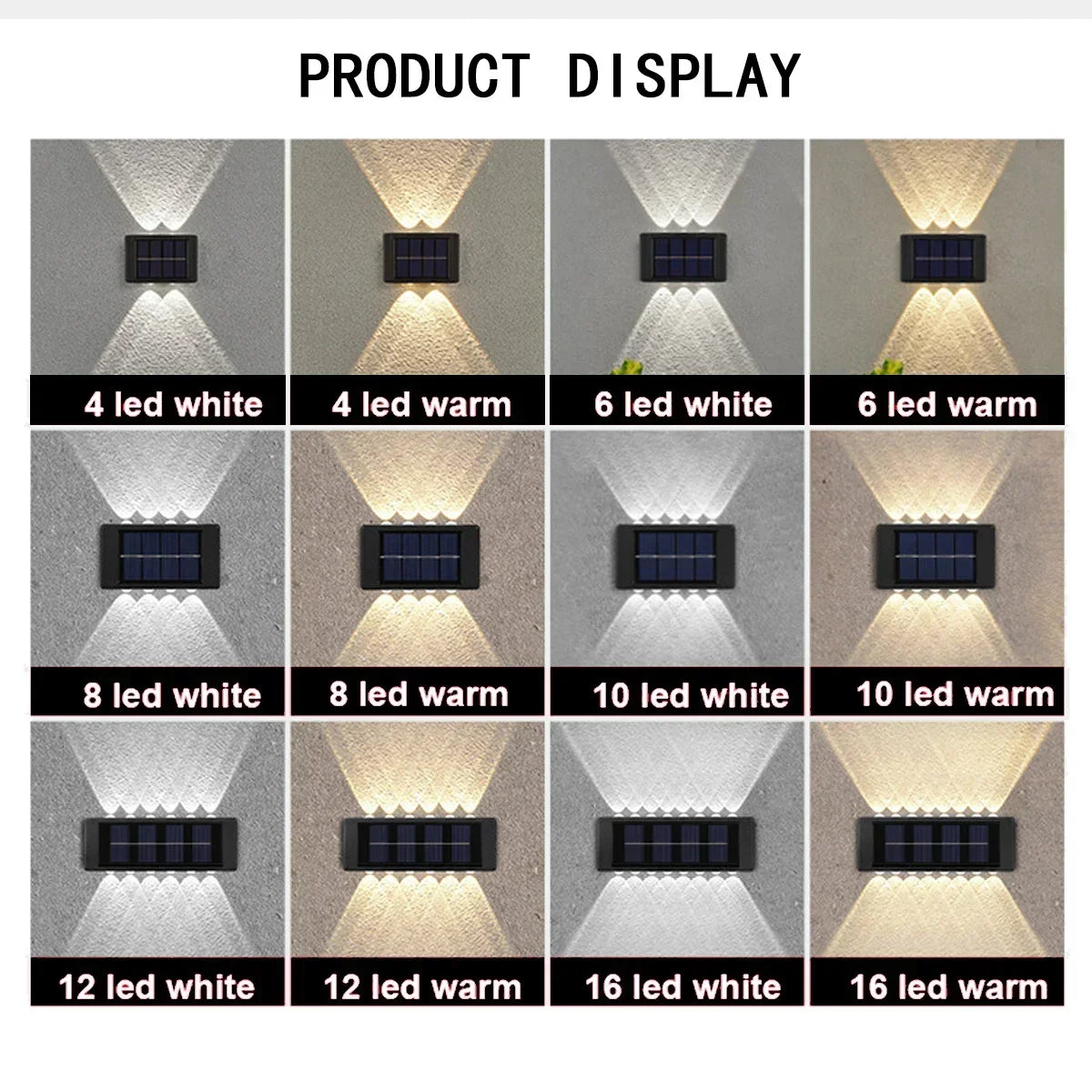 Outdoor Solar LED Wall Lights Waterproof Led Solar Lamp Up And Down Luminous Lighting For Garden Balcony Yard Street Decor Lamps