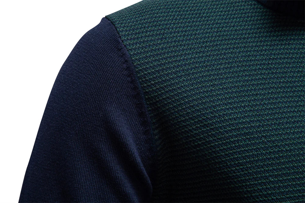 Men's Striped Sweater Solid Colour Knitted Pullover Warm Luxury Cotton Autumn Winter Casual Turtleneck Men's Sweaters