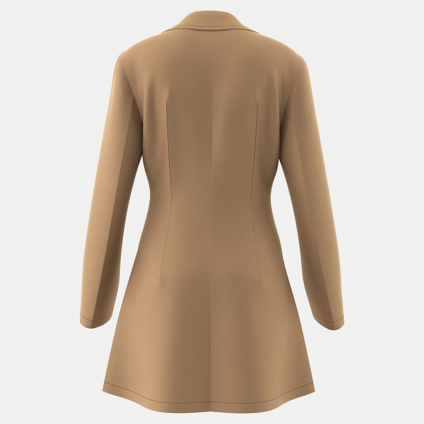 Women's Coats Autumn Winter Camel Plain French Single Breasted Pocket Long Sleeve Lapel A-Line Maxi Casual Coats