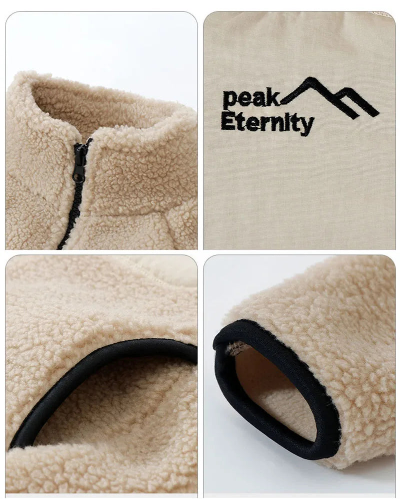 Children's Winter Warm Thicken Jacket Patch Letter Fleece Padded Coat Korean Loose Kid's Outwear 4-12T