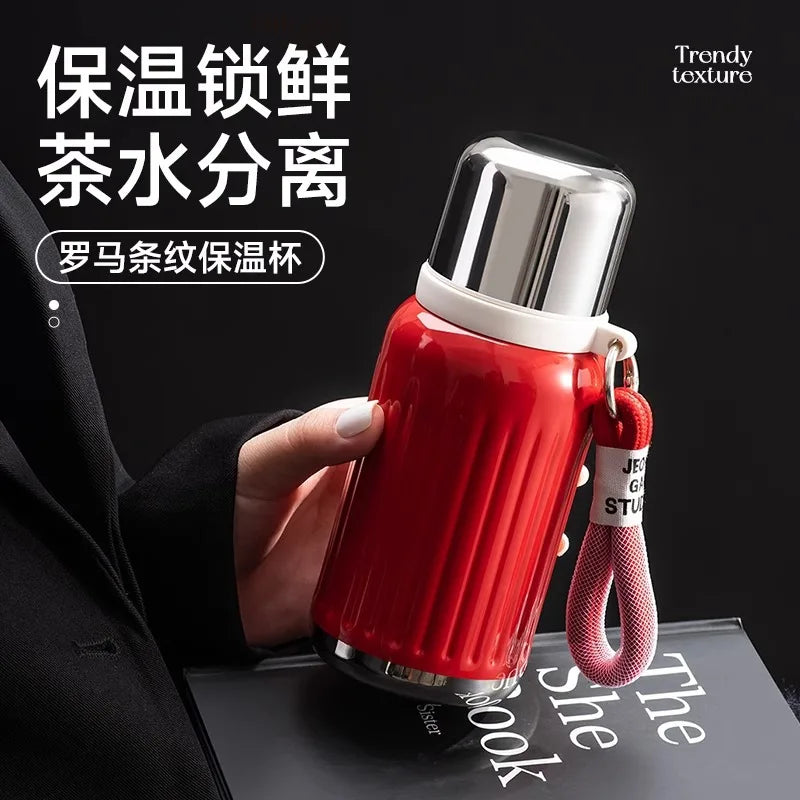 Vakuumisolierte Thermosflasche aus Edelstahl 316 – 24/12 Stunden Heiß-/Kältespeicherung, auslaufsicher, minimalistisches Design, Reisebecher für Büro und Auto