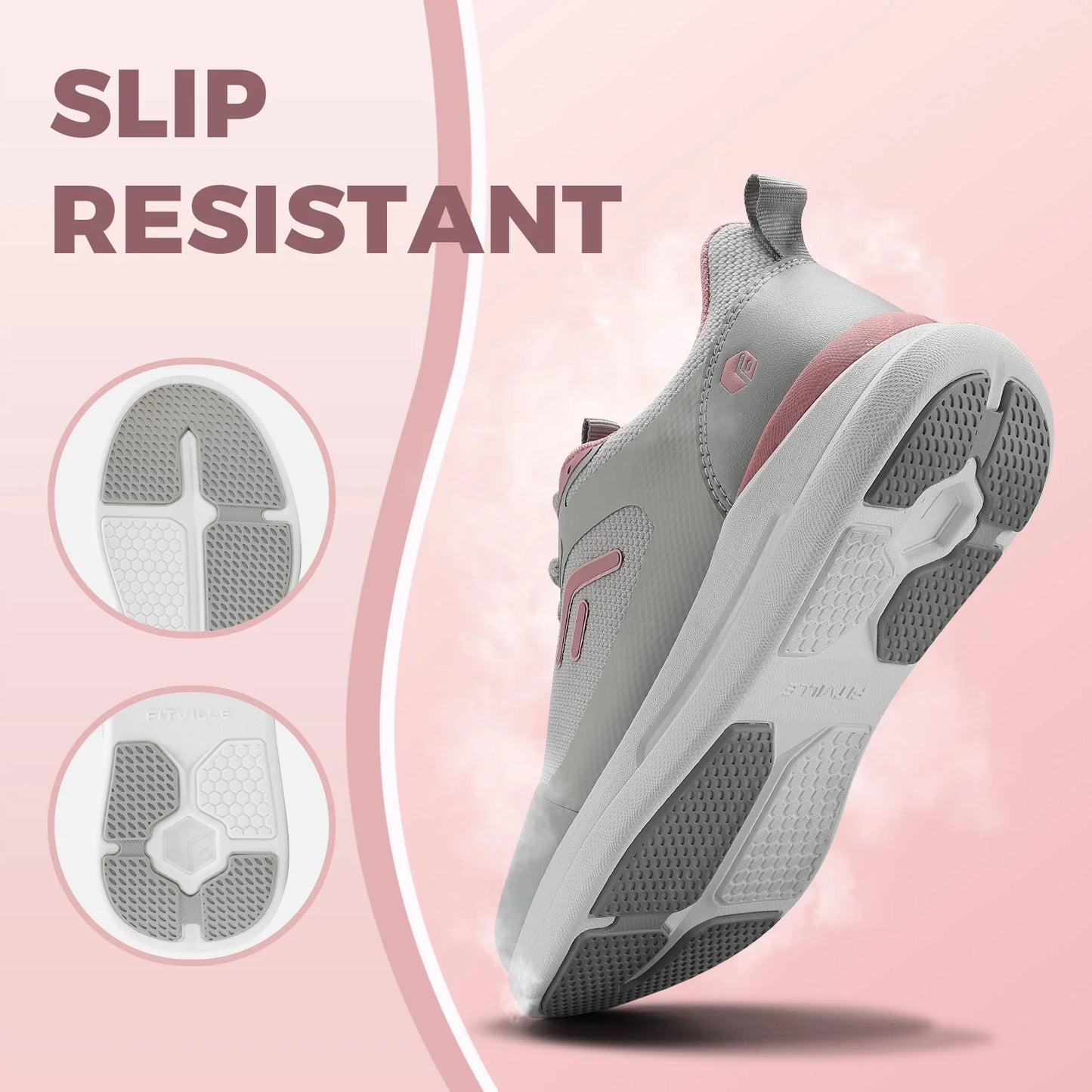 Women's Shoes Comfortable & Adjustable Wide Running Athletic Workout Gym Cross Training Sneakers for Foot and Heel Pain