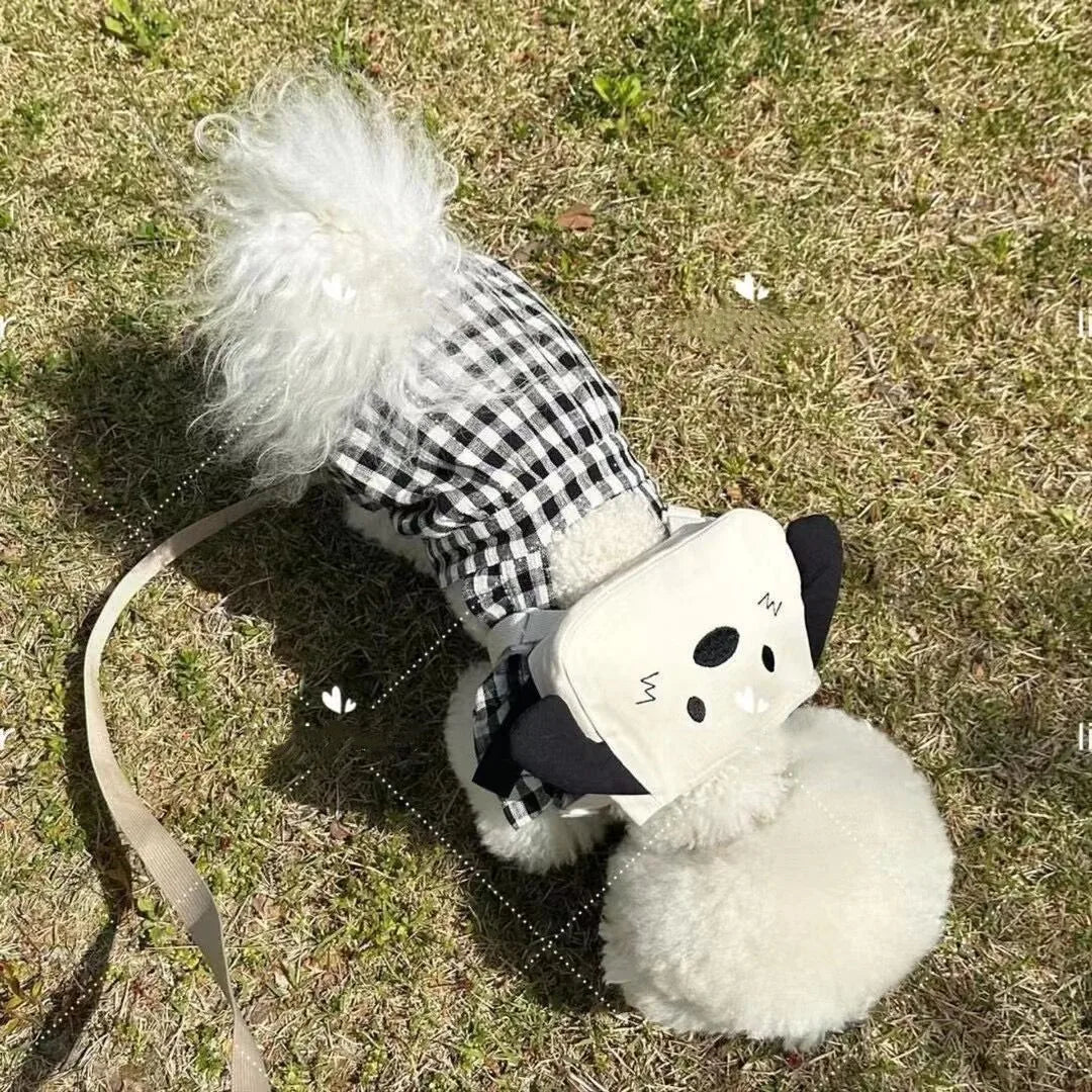 0-15KG dog Backpack for Dogs Puppy cat Bag with Harness Collar Harness with Leash Set Pet cute Bag for Small Pet Outdoor Travel