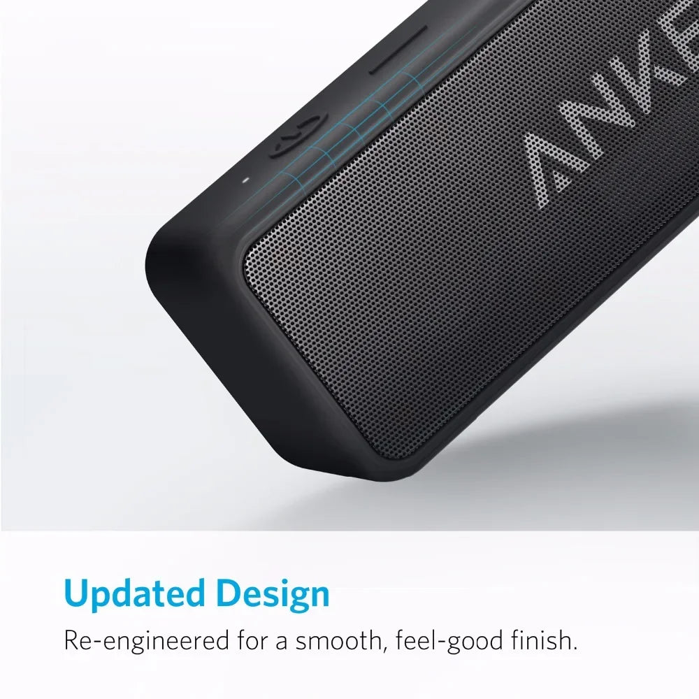 Anker Soundcore 2 draagbare draadloze Bluetooth-luidspreker, betere bas, 24 uur afspeeltijd, 20 meter Bluetooth-bereik, IPX7-waterbestendigheid