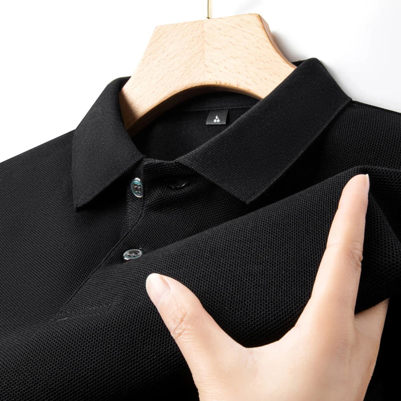 Men's 100% Summer Cotton Polo Shirt, Casual Short Sleeve, Breathable Lapel Tee Ideal for Golf and Other Sports - 10 Colours