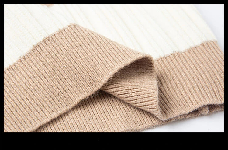 Men's Polo Shirt Luxury Pullover Sweater Fashion Thick Warm Sweater Striped Casual T-shirt, Male Top Loose Knitwear