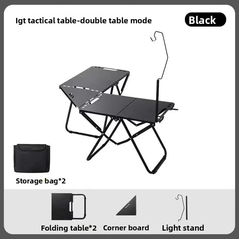 Portable Picnic Table Tactical Style Camping Table Foldable Expandable Outdoor Camping Hiking Furniture