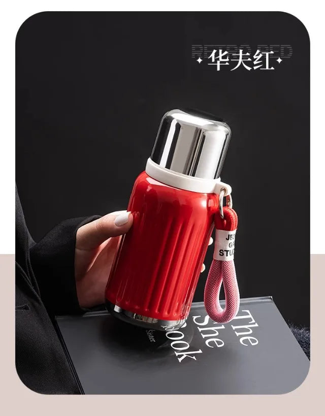 Vakuumisolierte Thermosflasche aus Edelstahl 316 – 24/12 Stunden Heiß-/Kältespeicherung, auslaufsicher, minimalistisches Design, Reisebecher für Büro und Auto