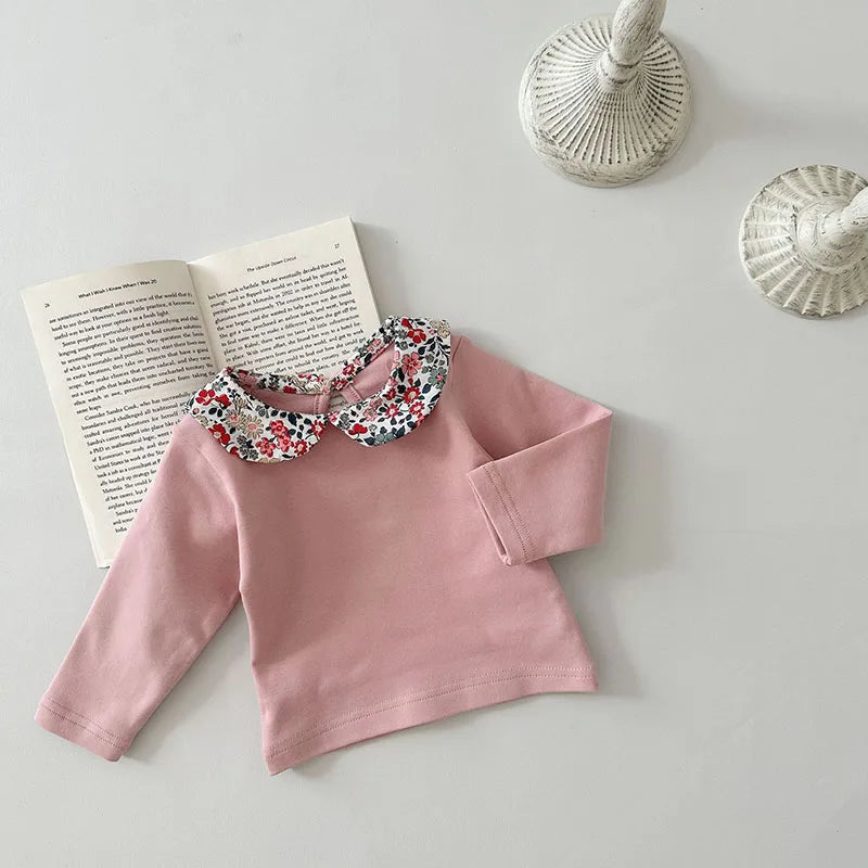 New Spring Baby Shirt Girls Cute Floral Blouse Toddler Outwear Clothes Infant Tops 0-2Y Girls
