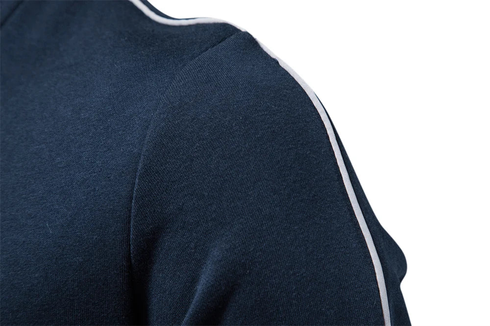 Men's New Cotton-blend Solid Zip Up Sweatshirts Casual Sport Cardigan Jacket Sweatshirt for Men
