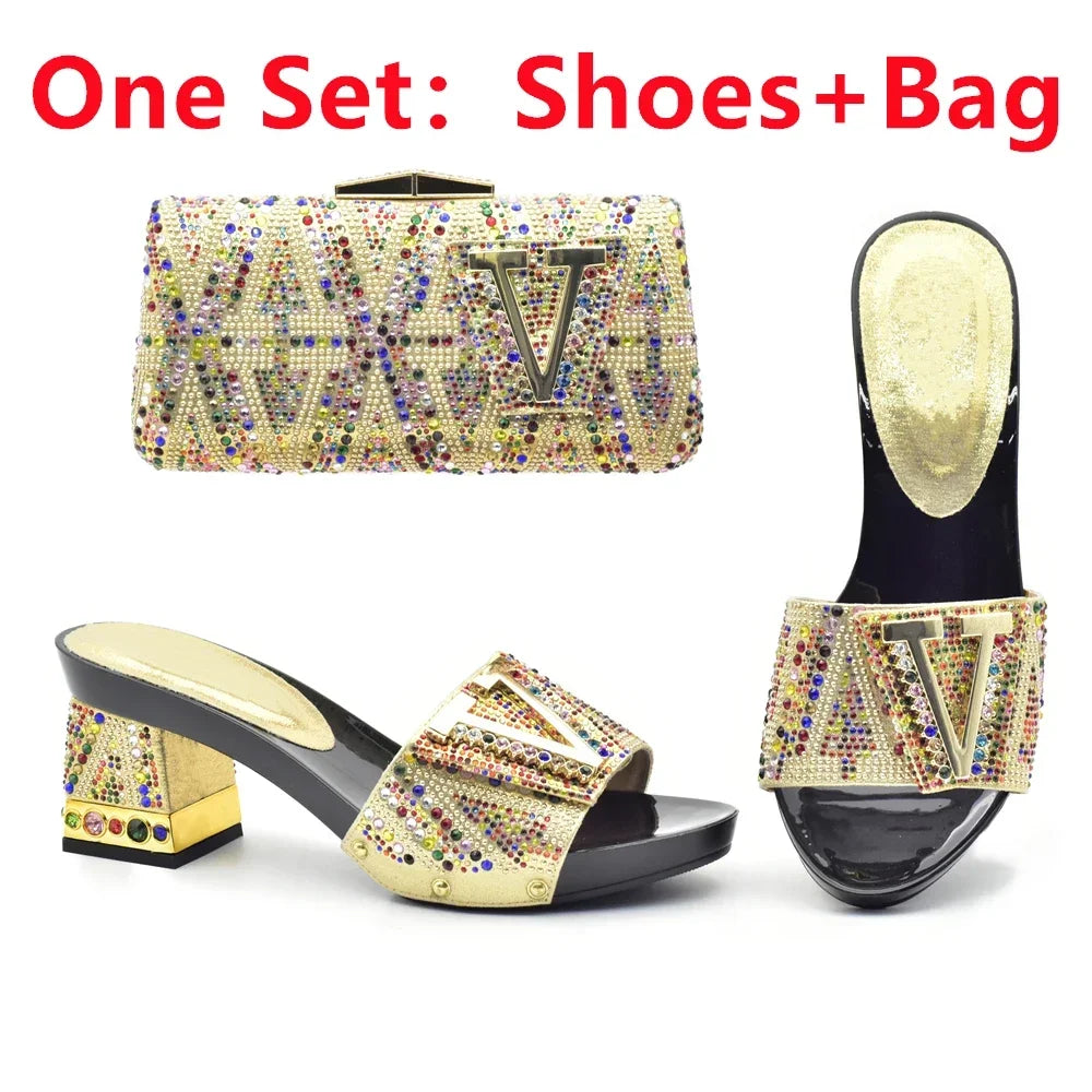 Italian Shoes with Matching Bags for Wedding Italy Shoe and Bag Set In New 2025 Nigerian Shoes and Matching Bags