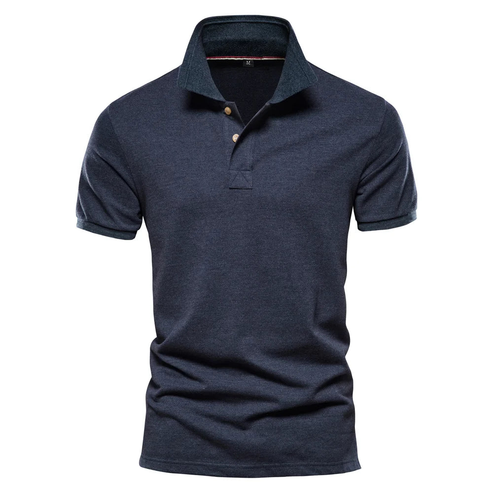 Men's Cotton Polos Solid Colour Classic Polo Shirt Men Short Sleeve Top Quality Casual, Business, & Social Polo Shirt