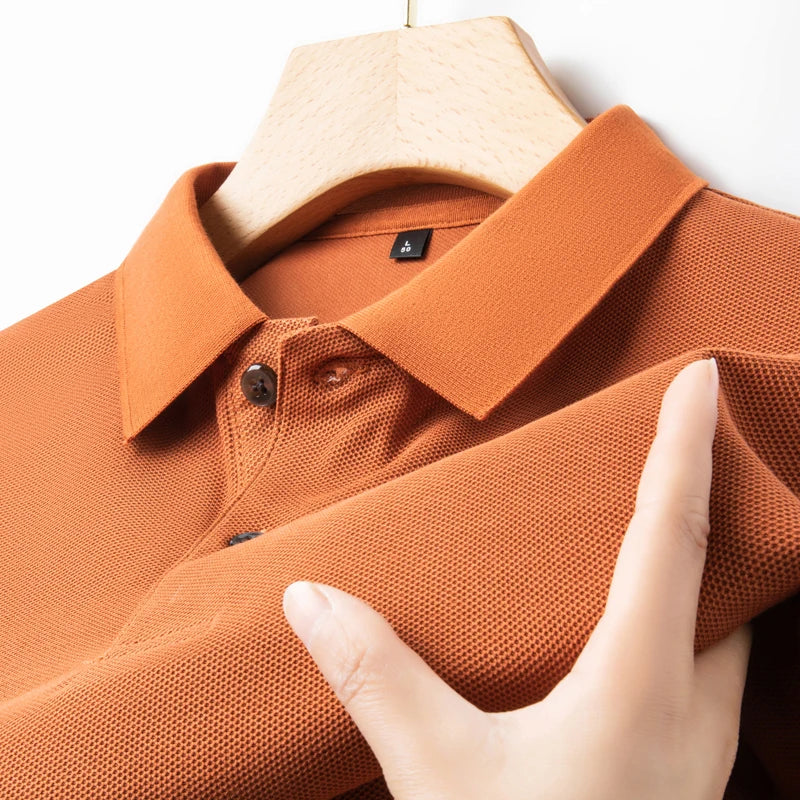 Men's 100% Summer Cotton Polo Shirt, Casual Short Sleeve, Breathable Lapel Tee Ideal for Golf and Other Sports - 10 Colours