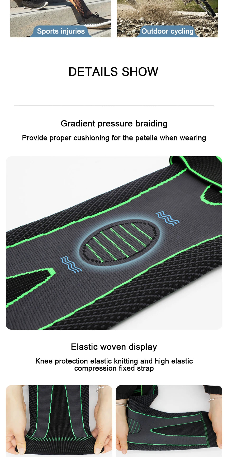 Sport Full Leg Compression Sleeves Knee Braces Support Protector for Weightlifting Arthritis Joint Pain Relief