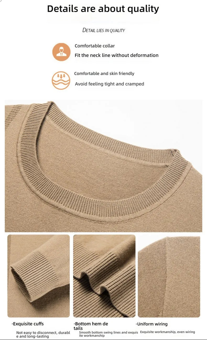Men's High-End Woollen Striped Designer Knitted Pullover Sweater, Casual Trendy Korean Brand, and Male Jumpers