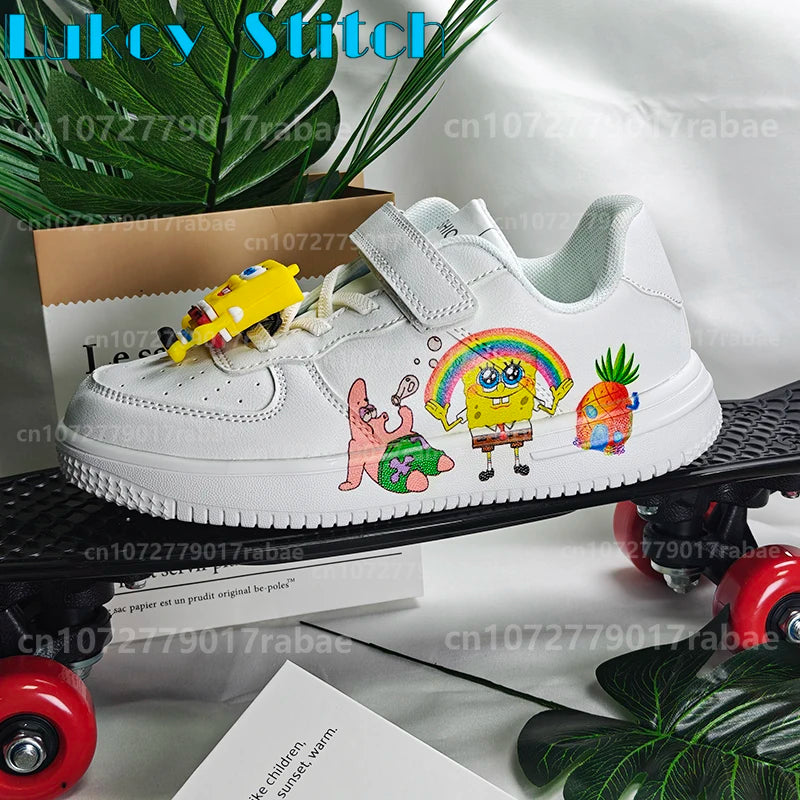 SpongeBob Gift Children Shoes Student Casual Kid Sneakers Girls Boys Running Fashion Sports Shoes Cute Christmas Birthday Gift
