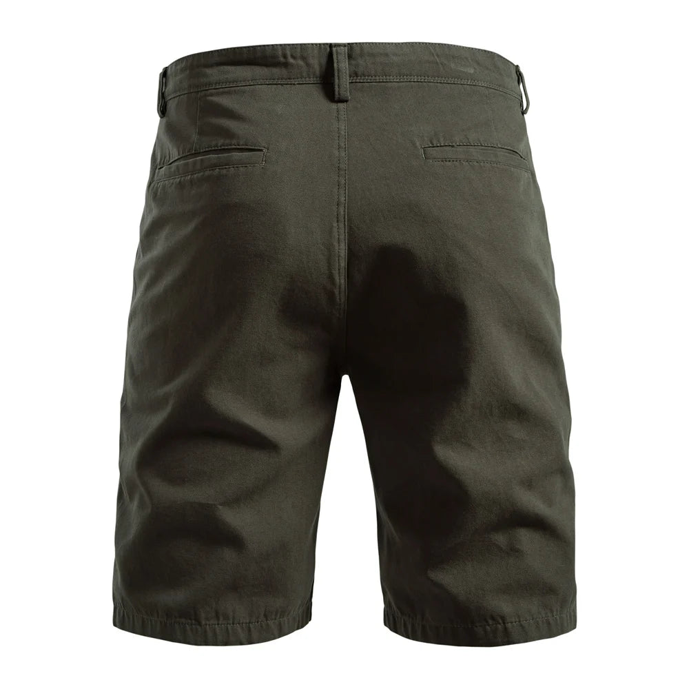 2025 Heren 5-inch Casual Shorts 100% Katoen Effen Elastische Taille Zomer Comfortabel Strand Zakelijk Sociaal Multi Kleuren