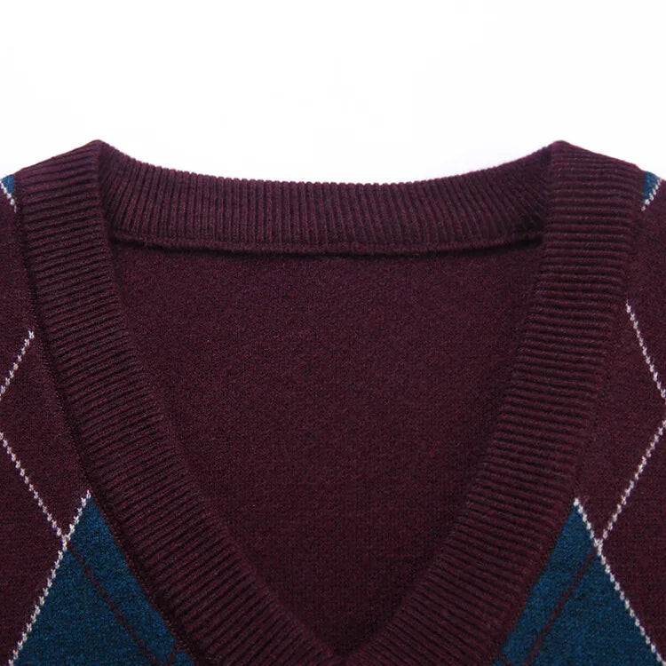 Unisex Autumn and Winter Warm Vest, Stylish Slim-Fit V-neck Sweater Stretch Suitable For Students S-3XL