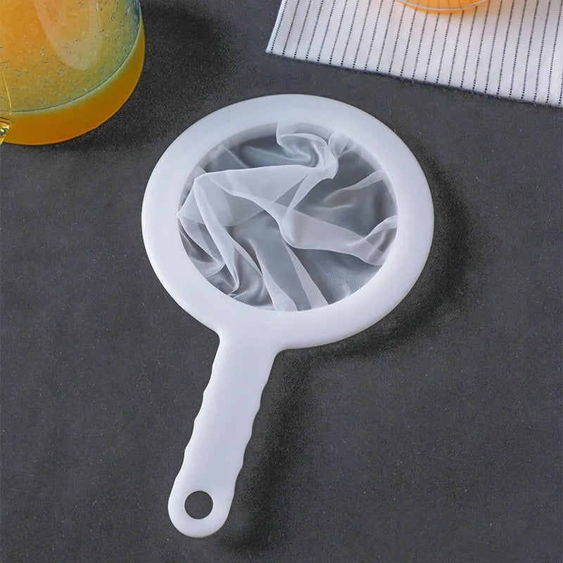 Kitchen Juice Sifter Reusable Nylon Fine Colander Mesh Sieve Strainer with Handle for Tea Soymilk Coffee Home Food Filter Tools