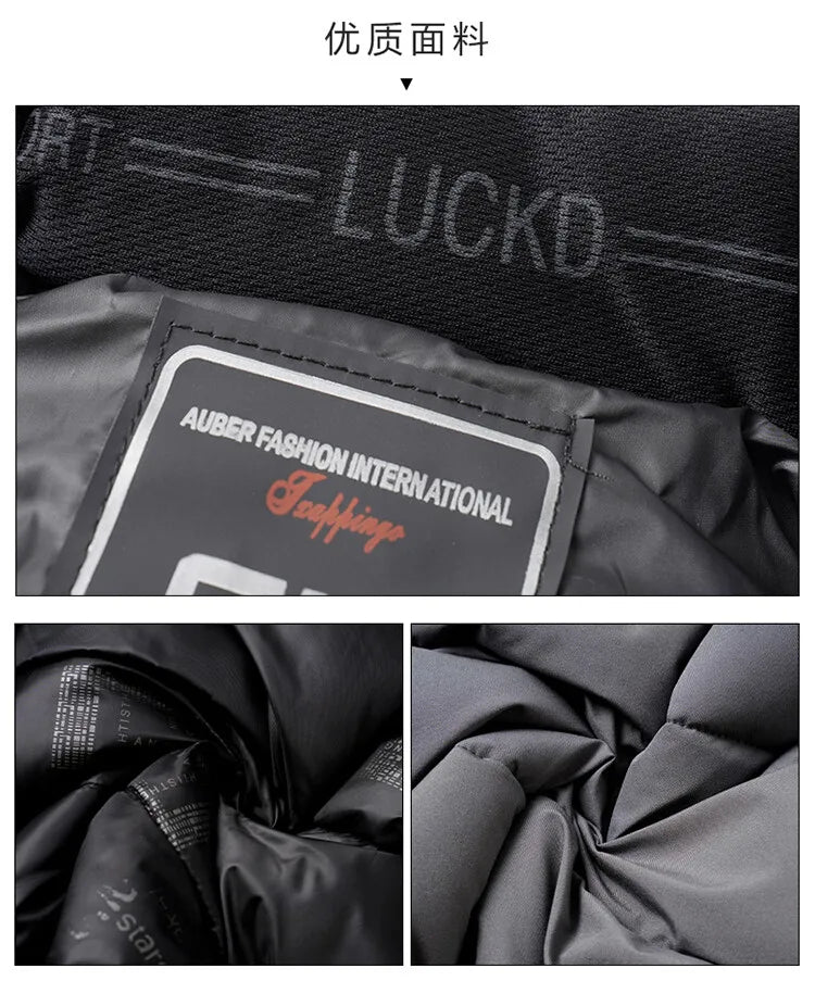 Men's High-Quality Hooded Thickened Warm Cotton Coat, Suitable for Daily Commuting, Elegant Business and Casual Wear Size L-5XL
