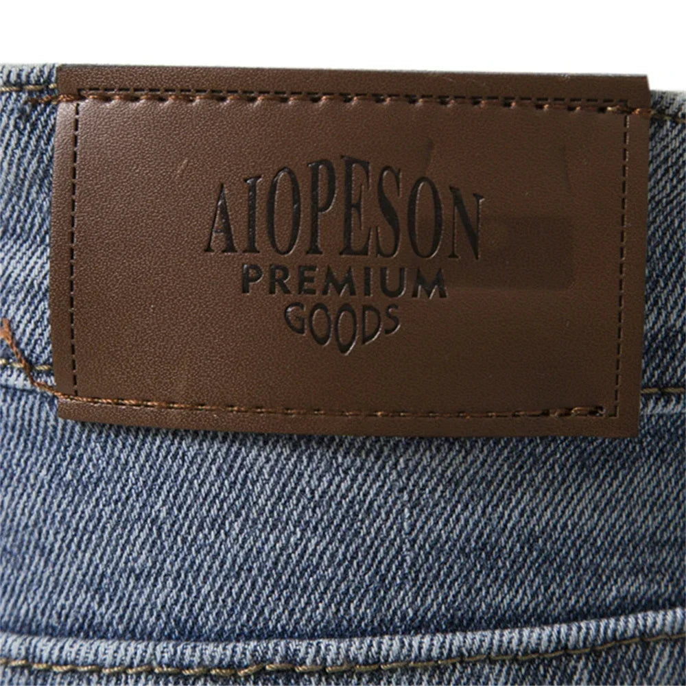 Men's Autumn Denim Jeans Pants Slim Fit Straight Quality Cotton Jeans Business Casual Denim Pants For Men