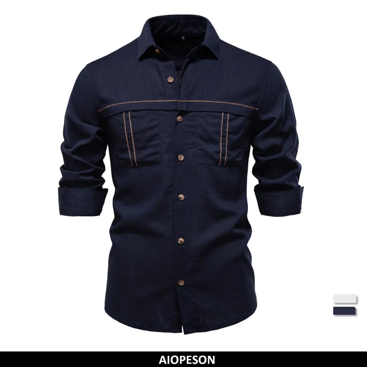 Spring Men's Long-Sleeve Pure Colour Linen Shirt For Casual Comfort and Style Breathable Male Shirts