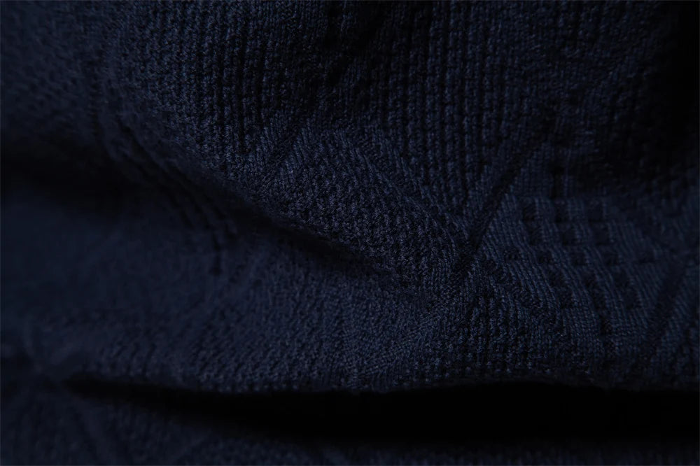 Men's Autumn Cotton Polo Neck Sweaters High Quality Pullover Knitted Sweater England Style Casual Social Pullover For Men