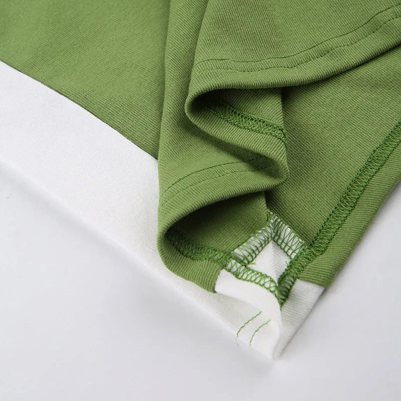 Women's Sleeveless Knitted Crop Tops Green Sexy Basic Patchwork 2023 Summer Casual Cami Backless Y2k Vintage Tank Top