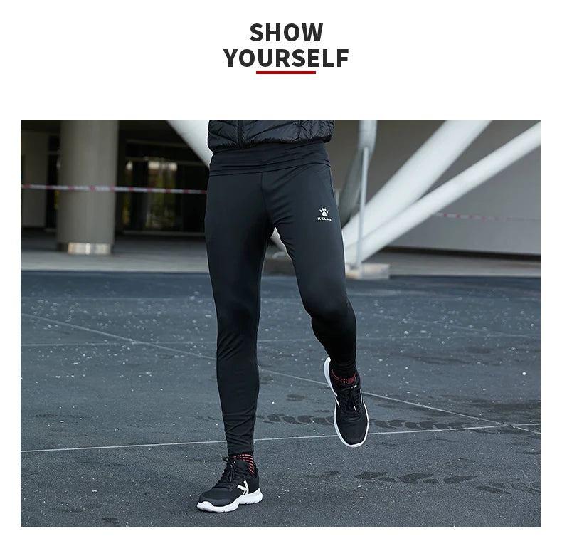 Football Training Leggings Men's High Elastic Slim Tights Thin Outdoor Fitness Running Pants