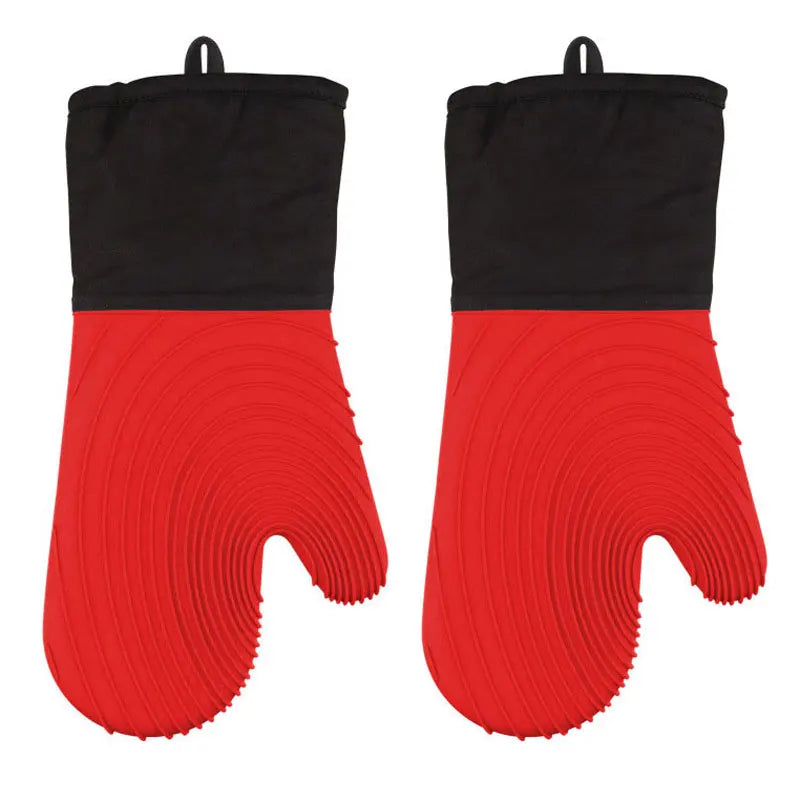 Flexible Silicone Oven Mitts Set For Cooking Kitchen Essentials Extra Long Professional Heat Resistant Gloves Baking Supplies