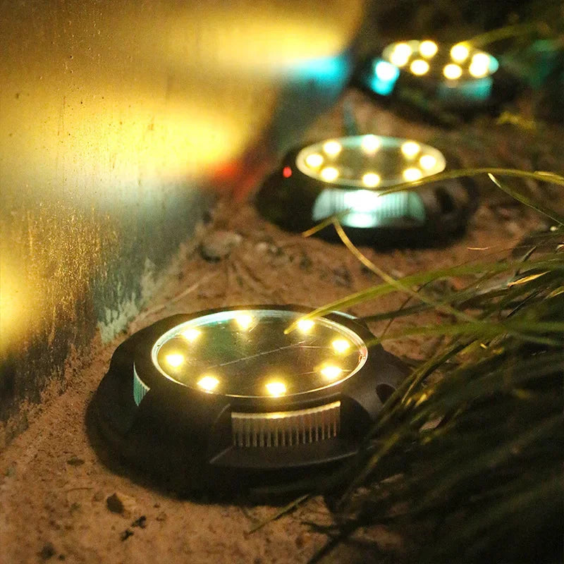 12LED Solar Ondergrondse Verlichting Circulair Buiten Tuin Solar Ondergrondse Verlichting Dekverlichting Begraven Solar Verlichting Tuindecoratie