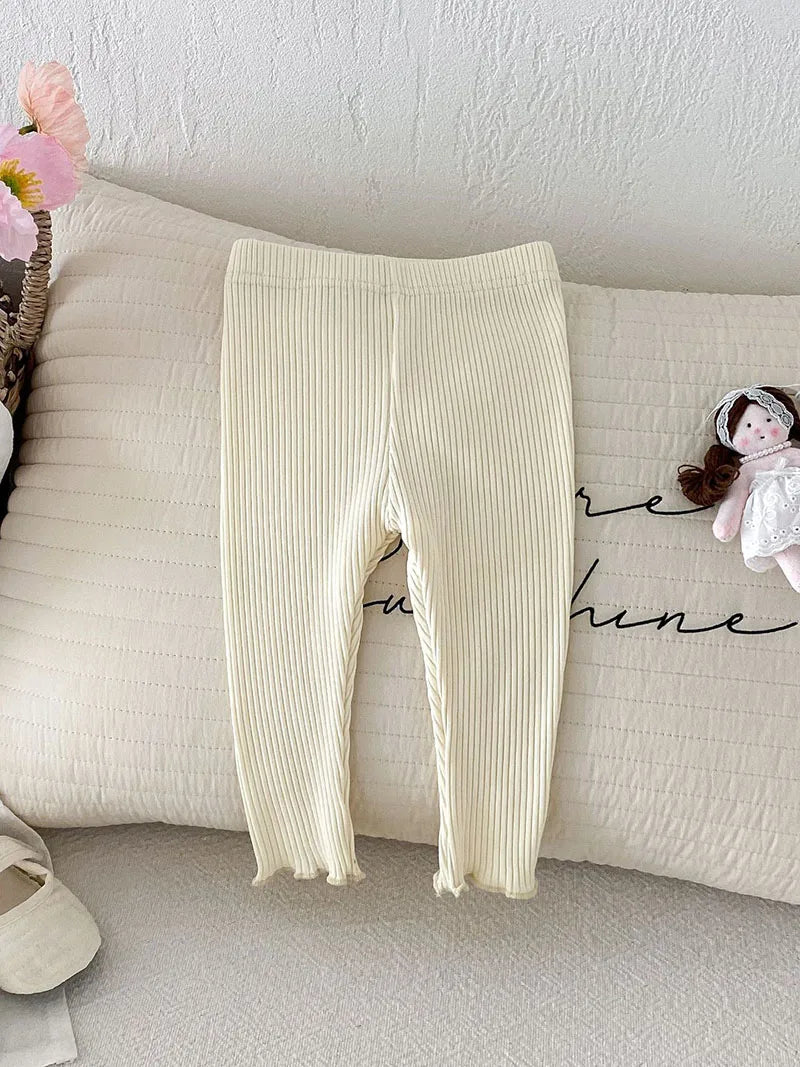 Herfst Baby Leggings Leuke Effen Kleur Meisjes Jongens Pit Strip Skinny Broek Ademende Peuterbroek 6M-3 & Unisex