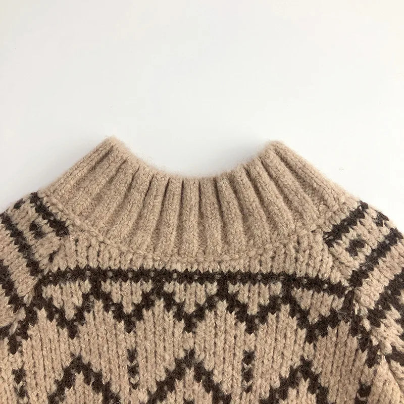 New Autumn Kids Sweater Girls Boys Thicken Stripe Knitted Sweater Children Tops 1-6 Unisex