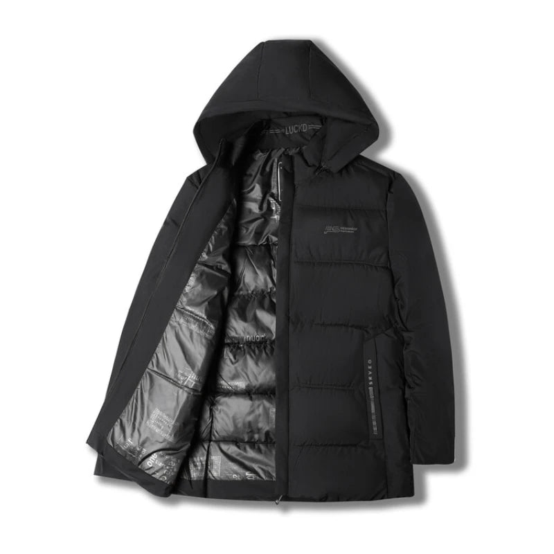 Men's High-Quality Hooded Thickened Warm Cotton Coat, Suitable for Daily Commuting, Elegant Business and Casual Wear Size L-5XL