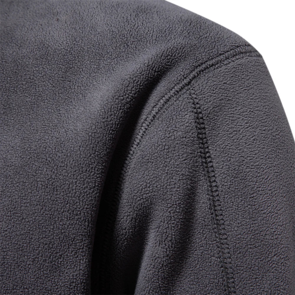 Men's Quality Thickened Warm Fleece Jacket for Men Zipper Neck Pullover Male Sweatshirt Soft Shell Jacket