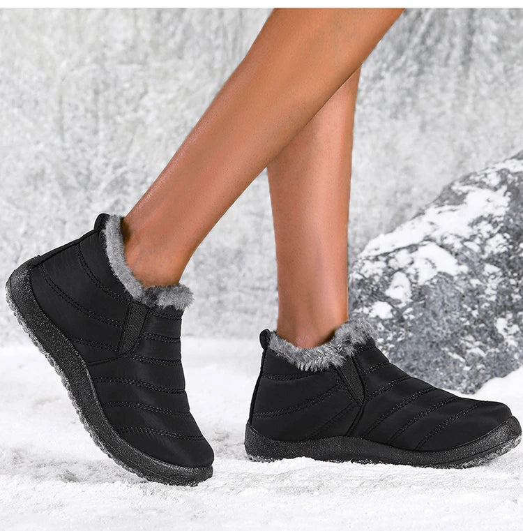 Women's Winter Waterproof Warm Fur Walking Shoes Moccasin Ladies Casual Footwear For Women