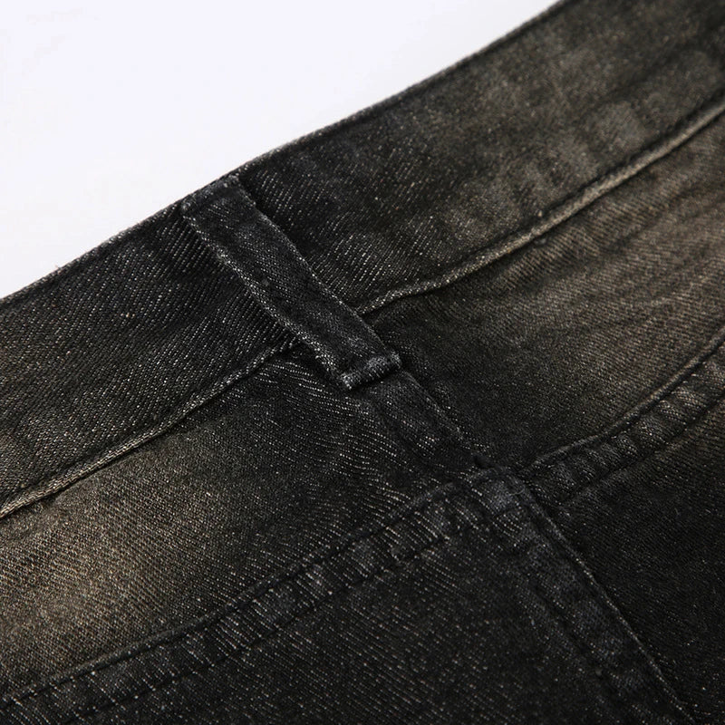 Women's American Vintage Loose Black Jeans Streetwear High Waist Straight Wide Leg Pants Casual Simple All-match Denim Pants