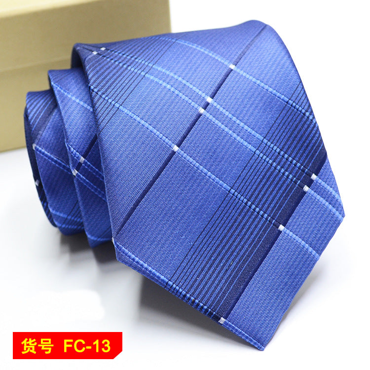 Men's Solid Color Stripe Floral Jacquard Necktie 7-8cm Width Fashionable Daily Wear Cravat for Wedding Party Gift