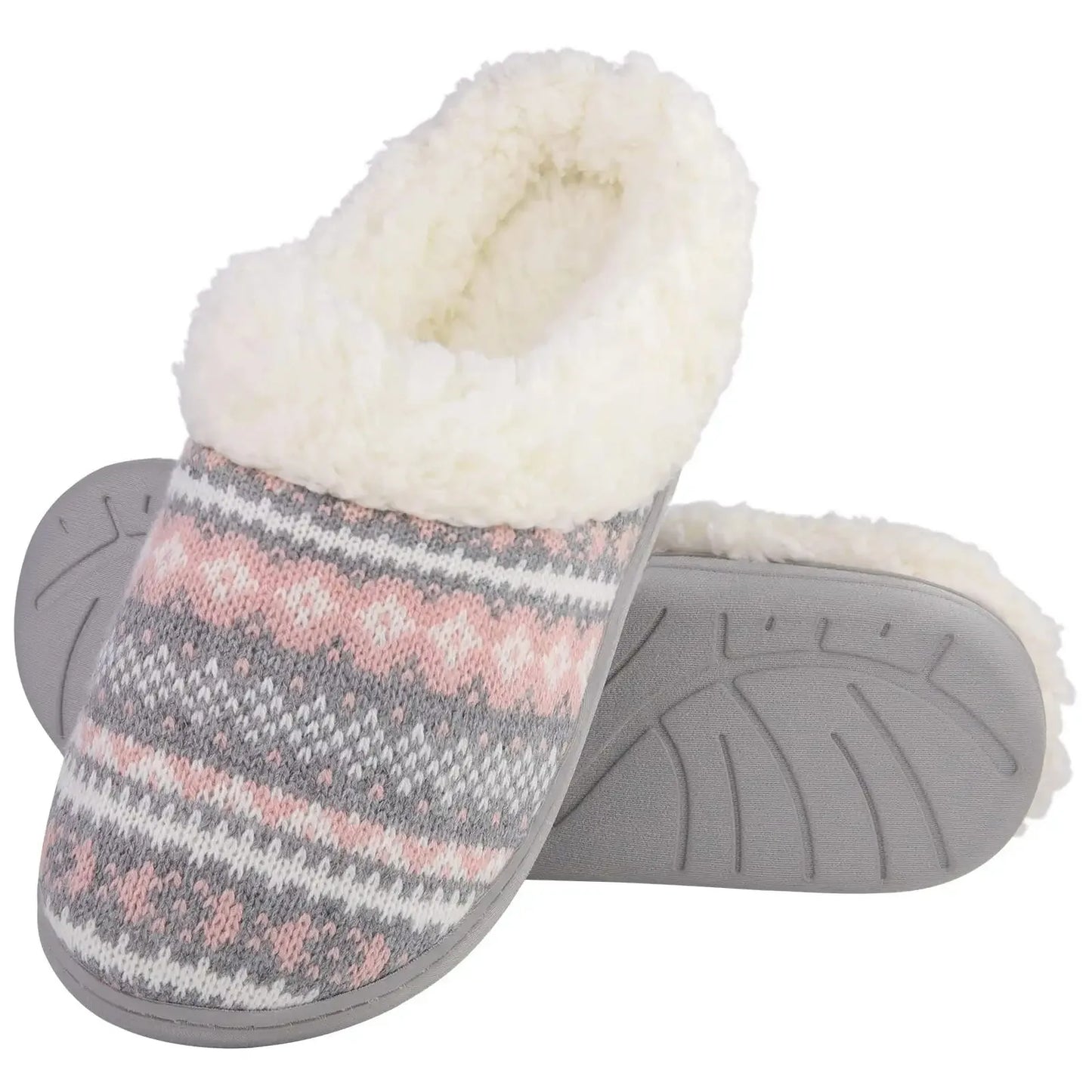Unisex Winter Fur Slippers Warm Cosy Plush Fluffy Home Cotton Shoes Plush Anti-Skid and Indoor Furry Slippers For Men & Women