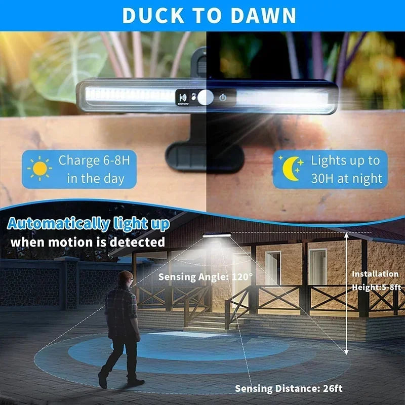 New Clip On Solar Motion Lights Outdoor Waterproof,Solar Fence Lights Outside with 36 LED Portable Solar Powered Security Light
