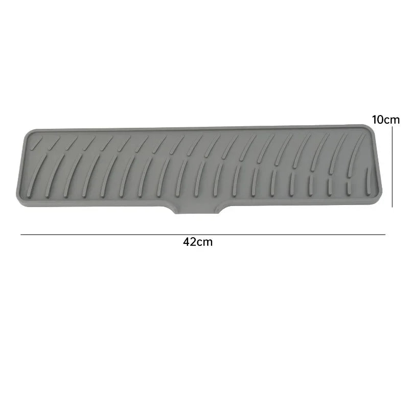 Kitchen Sink Mat Water-resistant Silicone Pad Around Tap Draining Pads Behind Faucet with Lip Drip Catcher Sink Protector Mats