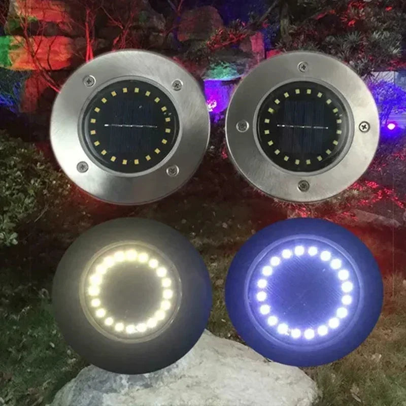 1/4/8-pack zonnelampen voor buiten, 8/20 LED's, schijfvormige ondergrondse lamp, spot, begraven zonnelamp voor huis, tuin, gazon en tuindecoratie