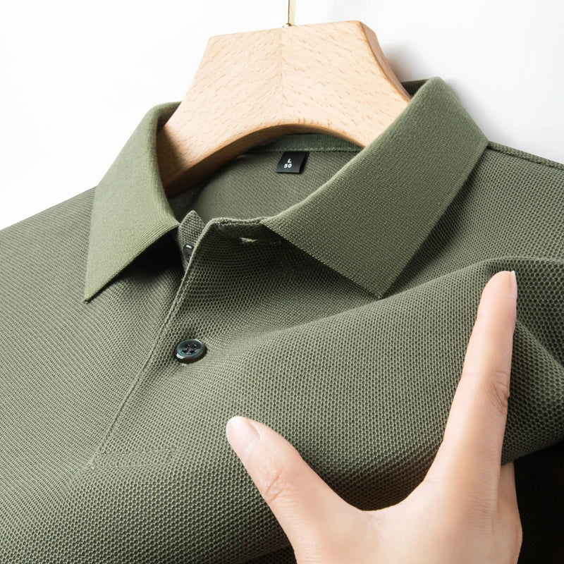 Men's 100% Summer Cotton Polo Shirt, Casual Short Sleeve, Breathable Lapel Tee Ideal for Golf and Other Sports - 10 Colours