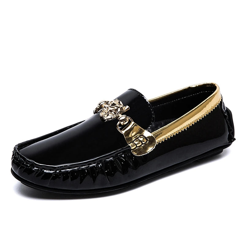 Over Size 38-48 Men Fashion Gold Moccasin Loafers Luxury Brand Casual Shoes for men Big Size Youth Personality Loafers