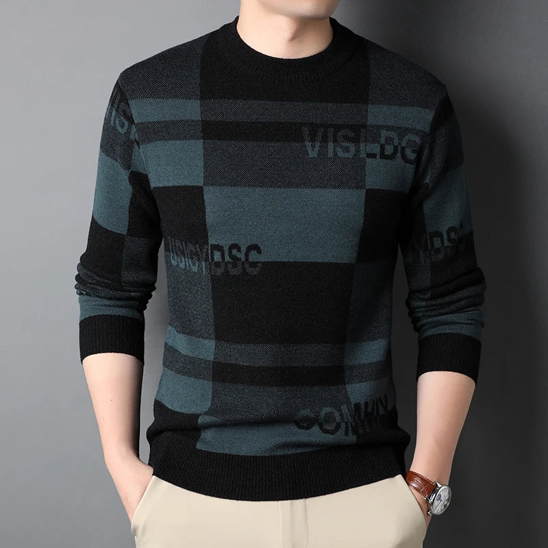 Men's Top Grade Fashion Designer Brand, Luxury Street Wear Knitted Pullover, Lettered Sweater, Autumn and Winter Male Casual Jumper