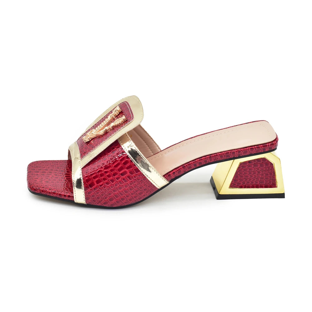 Square Heels Open Toe Pumps Women's Shoes Luxury Designer High Heels Sandals for Party Women Plus Size Women Shoes 43