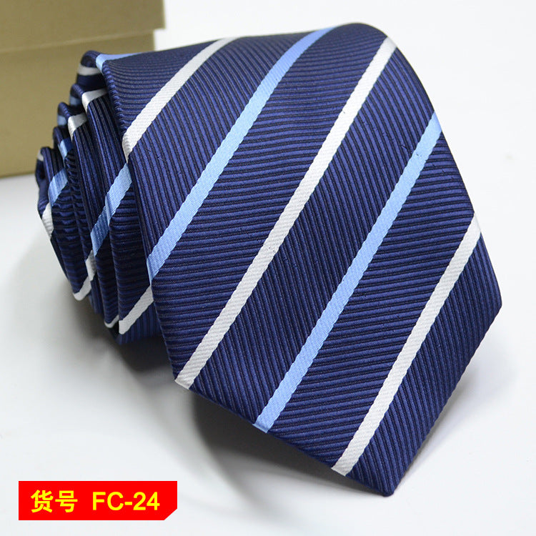 Men's Solid Color Stripe Floral Jacquard Necktie 7-8cm Width Fashionable Daily Wear Cravat for Wedding Party Gift