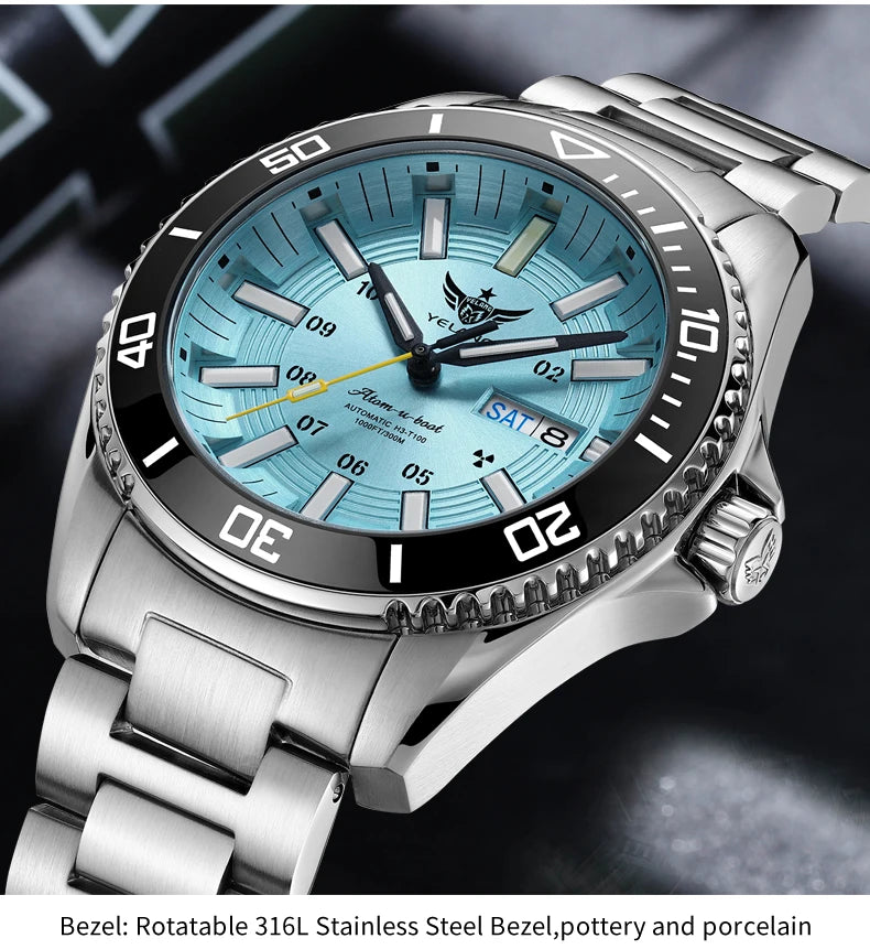 Yelang V1032 Automatic Movement Men Watch 300m 30Bar Waterproof Dive Watches for Man Luminous 44MM V1032