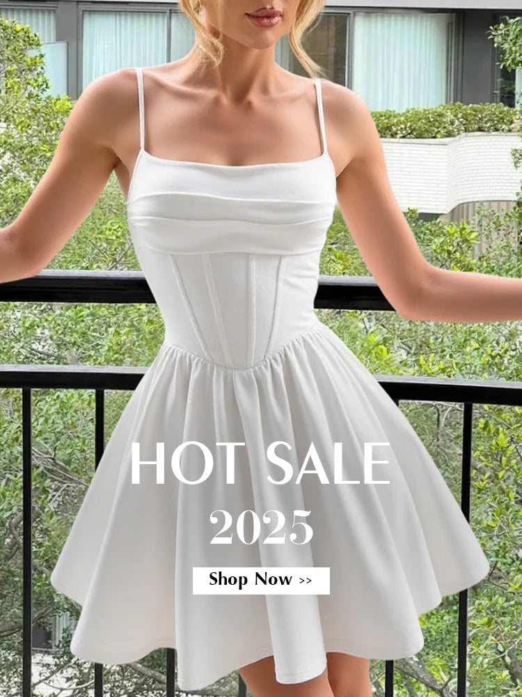 Women's A-Line Mini Short Dresses Square Neck Sleeveless Solid Red Elegant Party Summer Sexy Milkmaid Pleated Dresses