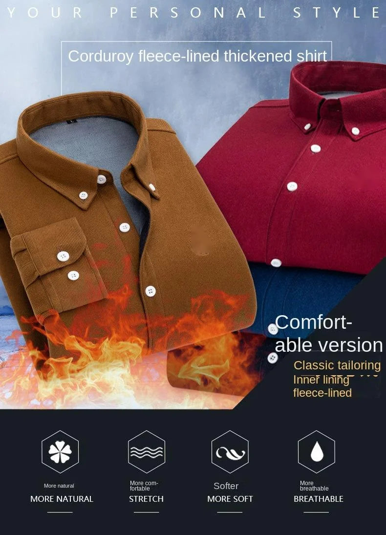 Reversknopf Allgleiches Stickerei Warme Hemden Herrenbekleidung Herbst Neue Übergroße Casual Tops Lose Koreanische Hemd